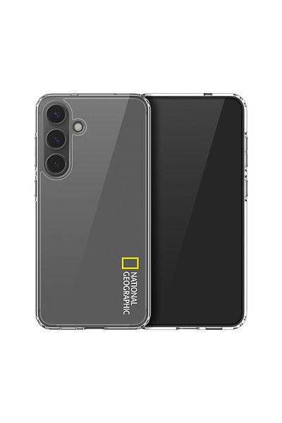 NATIONAL GEOGRAPHIC Crystal Clear Case V2 Jell Hard Galaxy S25 Plus - White Logo