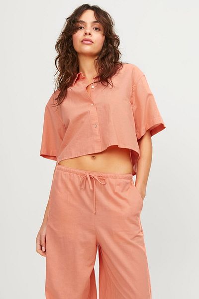 Jack & Jones Women's Crop Linen Shirt