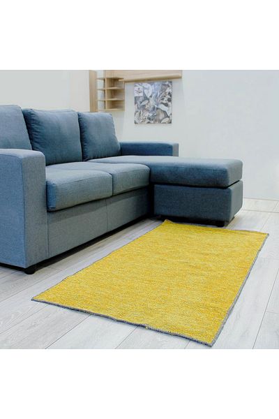 Homelux Foldy Rug, Rectangular, 76X150 Cm, Plain, Double-Sided, Yellow, Polyester