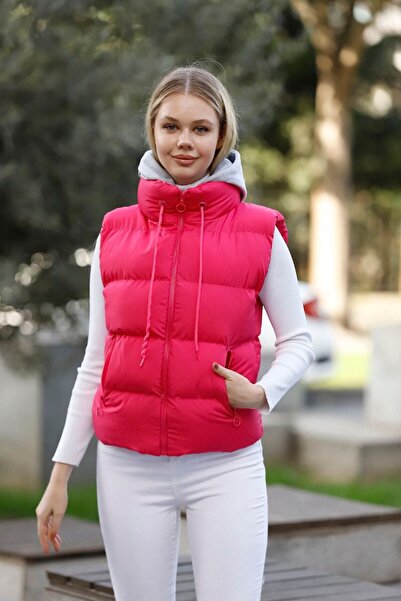 NEW RONİ Kadın Kapüşonlu Şişme Yelek