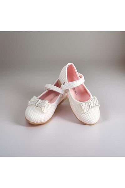 KATEYLER Mother of Pearl Pitted Bow Pearl Stone Detailed Girl's Babet