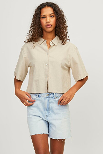 Jack & Jones Women's Crop Linen Shirt - Lulu