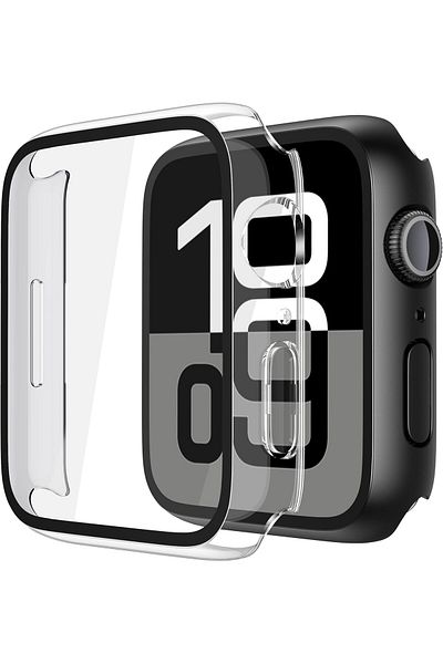 AWH 2-Pack Hard Protective Case for Apple Watch Series 10 46mm, Ultra-Thin, Black & Transparent.