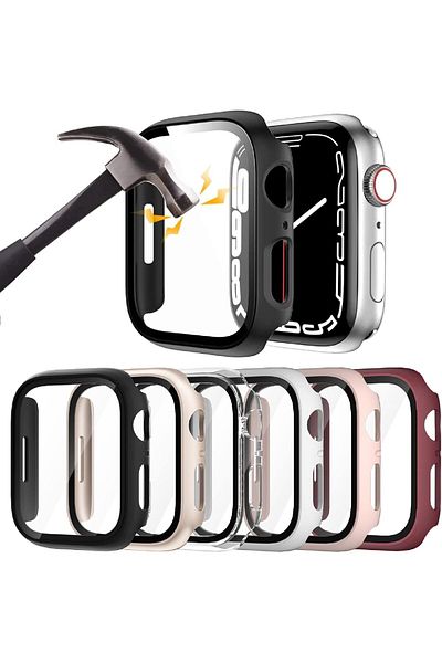 AWH 6 Pack Hard PC Case with Tempered Glass Protector 40mm for Apple Watch SE Series 6/5/4