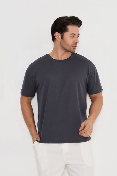 Moda Işık Ανδρικό αθλητικό μπλουζάκι - Χρώμα Ανθρακί, Εκτύπωση, Στρογγυλή λαιμόκοψη
