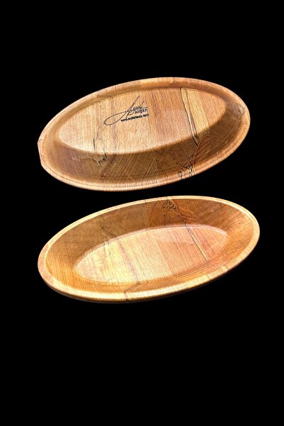 Ayd ahşap Handmade Beech Solid Wood Boat Breakfast/Snack Plate - Natural and Stylish Presentation