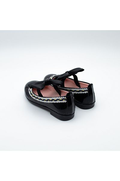 Arçın Shoes Zigzag and Bow Detailed Girls' Ballerinas – Steps of Elegance and Elegance