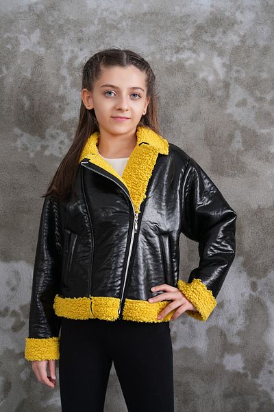 WİENS KİDS Palton din piele cu blană pentru fete