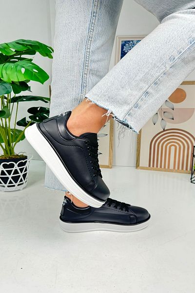 İmerShoes Pantofi de sport pentru femei, de zi cu zi, negru, alb, cu șireturi, confortabile, ușoare, cu talpă groasă, 525 g
