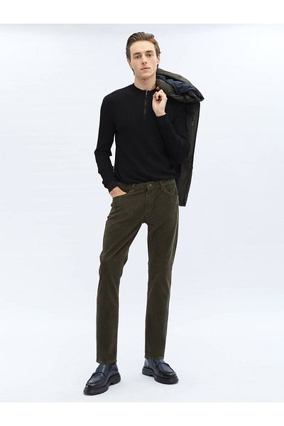 Kip Lässige Hose aus gewebtem Samt im Slim Fit aus Baumwollmischung