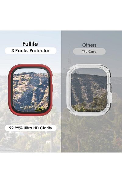 AWH 3 Pack Screen Protector for Apple Watch Series 6/5/4 SE(2022/2020) 44mm, Hard PC Case
