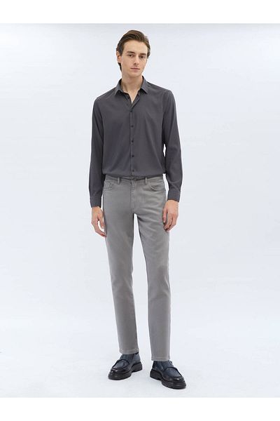 Kip Woven Slim Fit Casual Cotton Blend Trousers