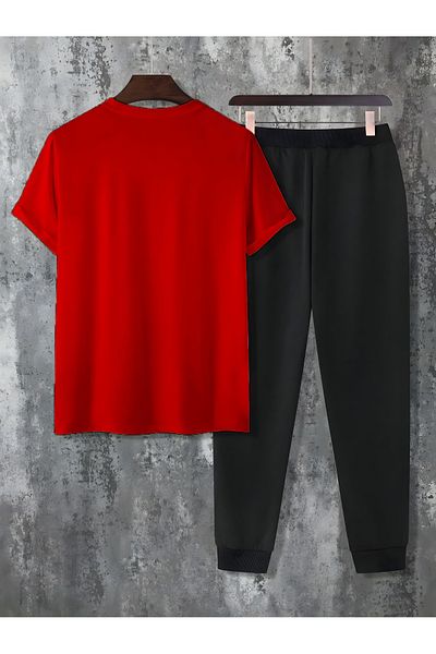 uyguntarz 2-teiliges, klassisch bedrucktes Unisex-Trainingsanzug-Set
