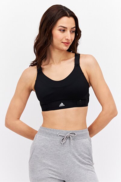 adidas حمالة صدر رياضية مبطنة خفيفة للنساء، باللون الأسود