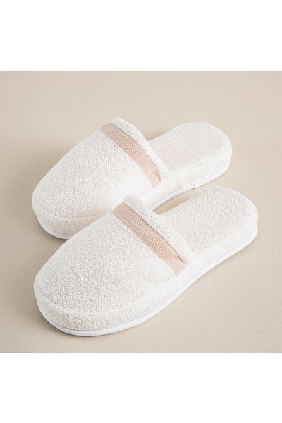 Chakra Derin Unisex Slippers Beyaz-Beige