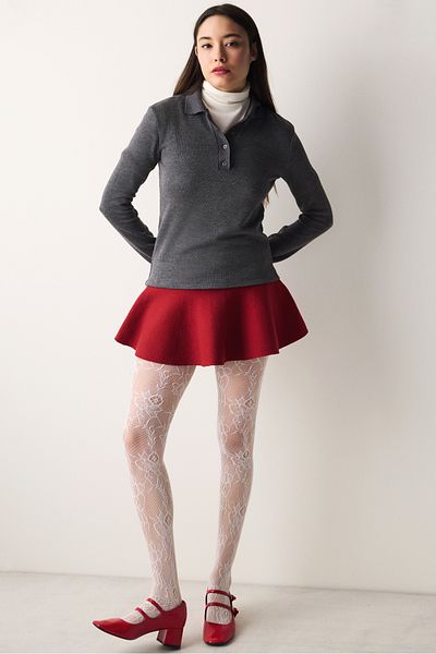 Penti Weiße Strumpfhose aus Netzstoff von Fiorella