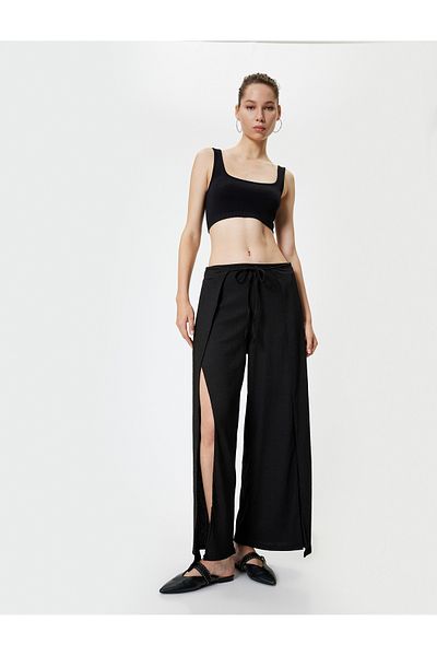 Koton Oversize Trousers - Double Breasted Binding - Detailed Slit Wrap