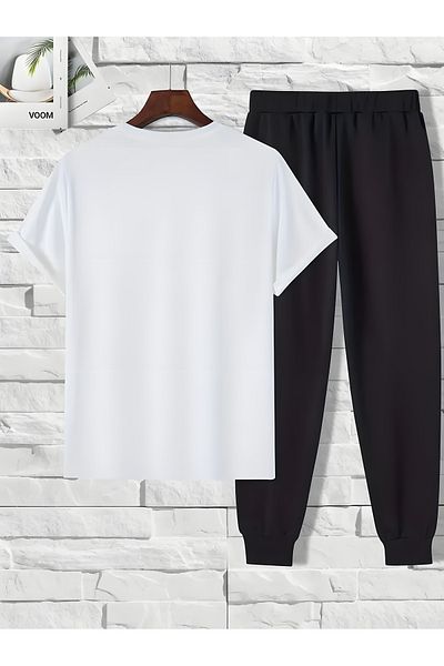 uyguntarz Set de trening unisex cu imprimeu clasic din 2 piese