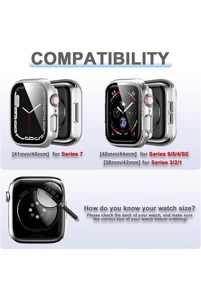 AWH 6 Pack Hard PC Case with Tempered Glass Protector 40mm for Apple Watch SE Series 6/5/4