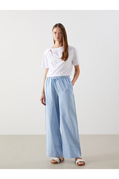 LC Waikiki New Season Women's Linen Blend Trousers with Elastic Waist - S5Ik73Z8