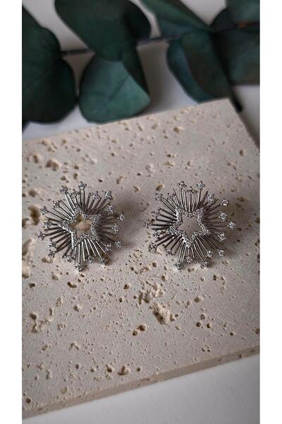VOBEEYKU Special series two color zircon stone detail star figure earrings