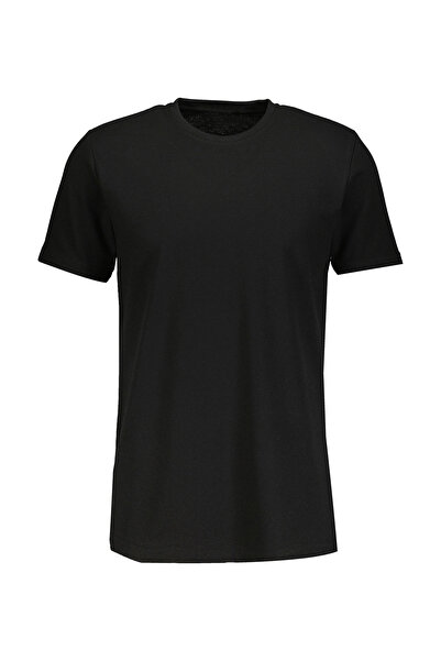 Bisiklet Yaka T-shirt Düz Renk Erkek Tişört
