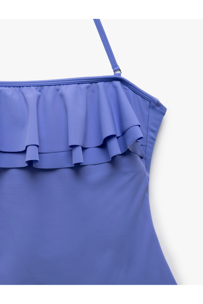 Koton Dar Kalıp Fırfırlı Straplez Mayo