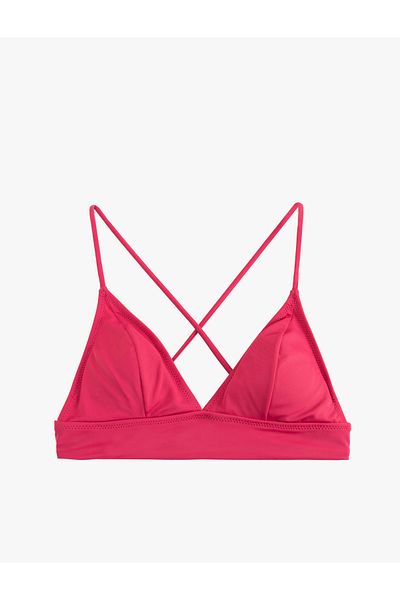 Koton Μπλουζάκι μπικίνι Bralet με λαιμόκοψη V με λεπτομέρεια σταυρωτού δέσιμο στην πλάτη