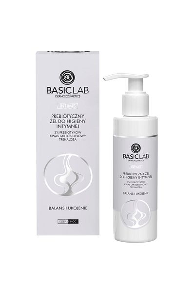 BASICLAB - Gel prebiotic de igienă intimă 3% prebiotice, acid lactobionic, trehaloză 200 ml