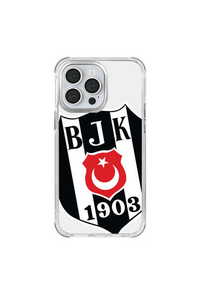 Beşiktaş iPhone 13 Pro uyumlu Beşiktaş Büyük Logo Şeffaf Telefon Kılıfı