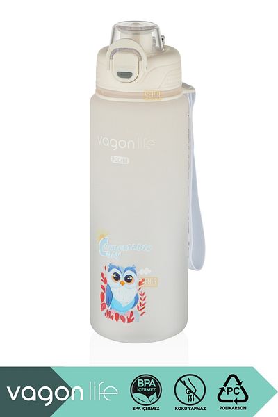 Vagonlife 800ml New Collection Cute Animals Pattern Use Polycarbonate Water Bottle With/Without Straw