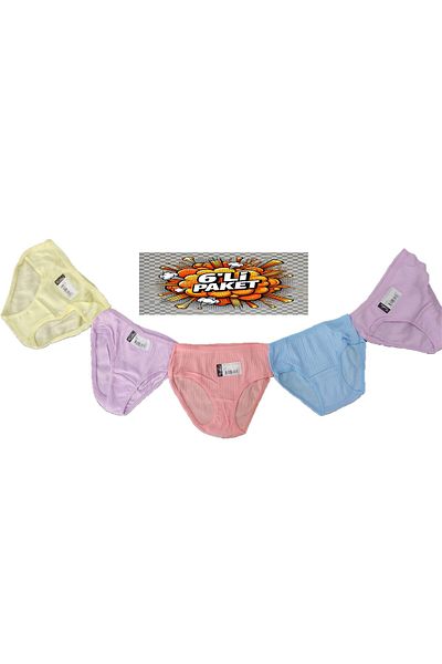 Pardon 6 Pcs Mixed Color Panties/Slips for Girl