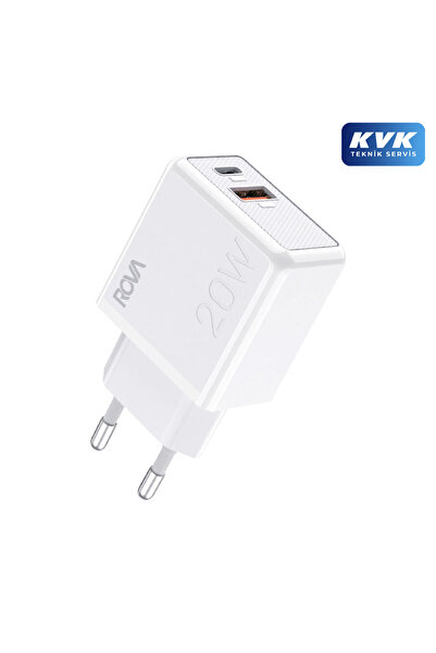 ROVA SB104 Pd + QC3.0 Hızlı Şarj Başlığı 20W - Type-C ve USB Çıkış - KVK Tekn...
