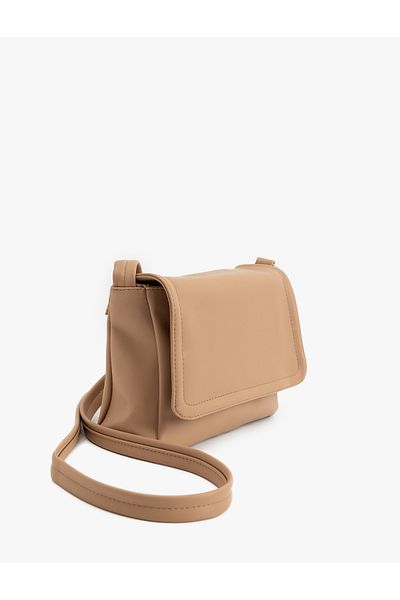 Koton Faux Leather Flap Strap Crossbody Bag
