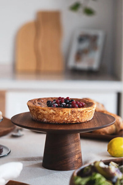 Atbyhome Acacia Pastry Stand Cake Stand Presenter Standing Serving Plate