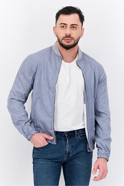 Asos Design Men Heather Full Zipper Sweatshirt, Grey