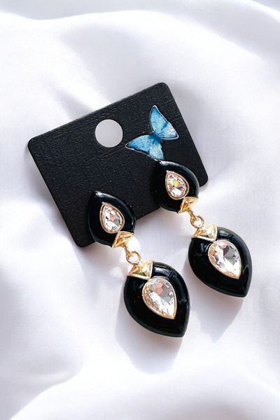 PETEK AKSESUAR 6 Cm Mineli Stone Drop Earring