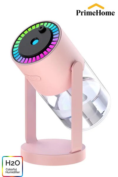 PRİME HOME H2O Humidifier Steam Machine Air Ultrasonic Red Ambiance Pink 360 Degree