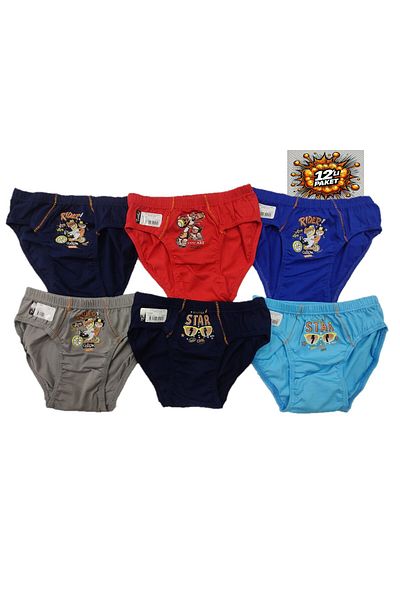 Pardon Boy's Panties/Slips Mixed Color 12 Pieces