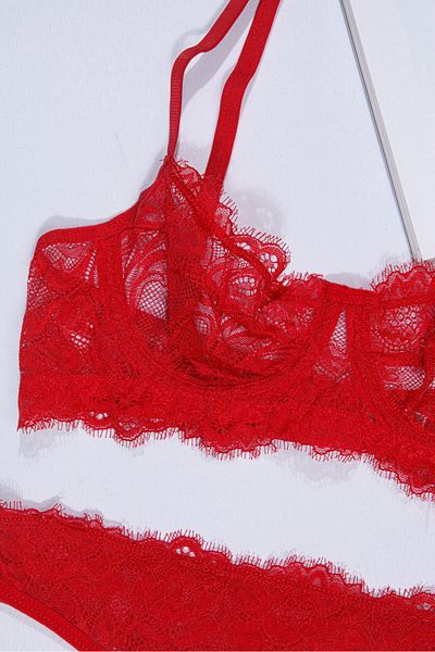 VentLingerie Red Bralette Set