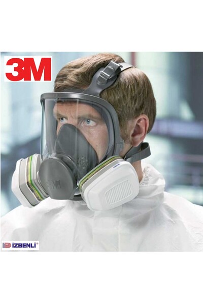 3M RD Tehlikeli Kimyasallar (Kükürt Dioksit Hidrojen Sülfür) Tam Yüz Gaz Maskesi (FİLTRELİ) M Beden