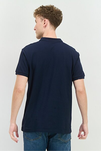 Riders by Lee Men Regular Fit Short Sleeves Solid Polo Shirt, Navy