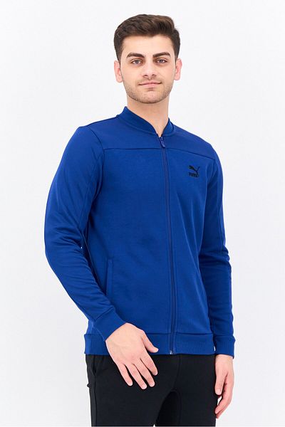 Puma Men Slim Fit Long Sleeve Outdoor Full Zip Sweatshirt, Blue