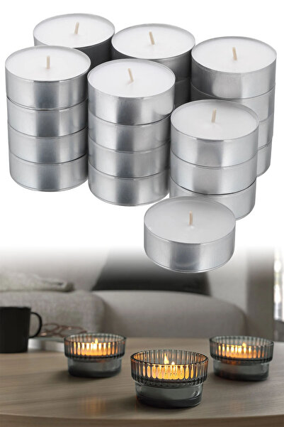Binbirreyon Büyük Boy Tealight Mum Seti 24 Adetli 9 Saat Yanar 59mm MA078