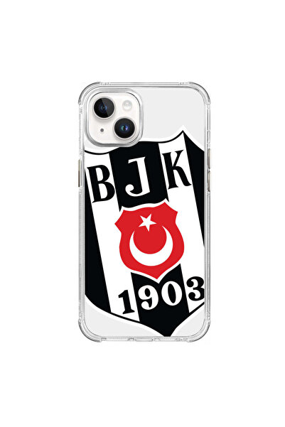 Beşiktaş iPhone 13 Beşiktaş Büyük Logo Şeffaf Telefon Kılıfı