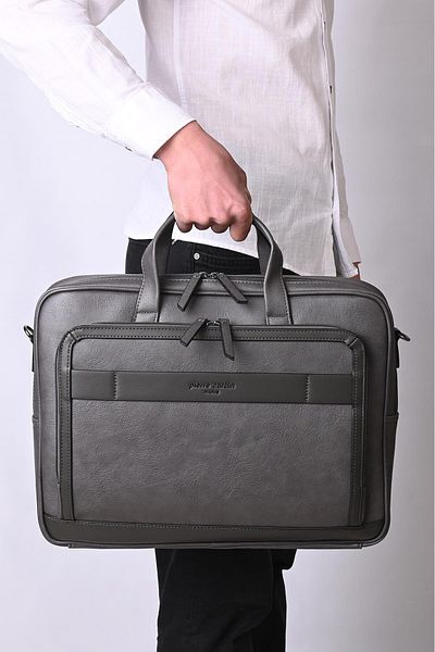 Pierre Cardin Unisex Gray Laptop and Briefcase - 01Pc00111-Gr