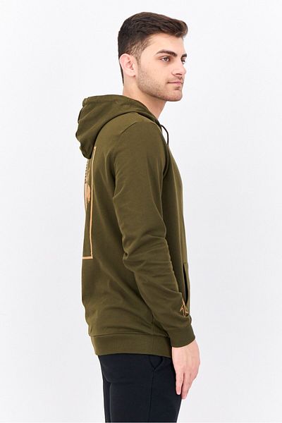 Puma Men Slim Fit Hooded Outdoors Sweatshirt, Deep Olive