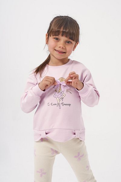 Minipodyum Girl's Printed Bow Detailed Tights Double Set