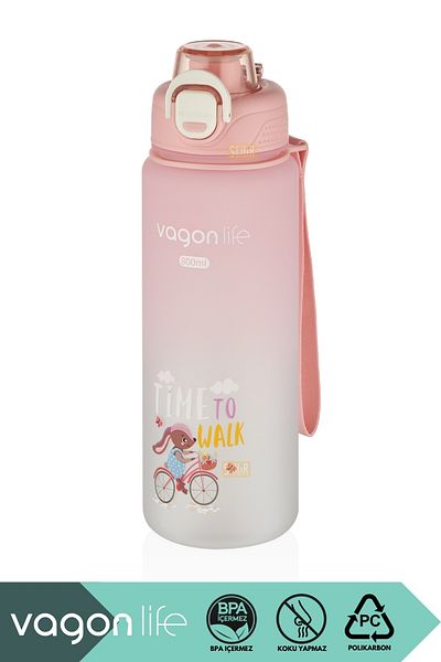 Vagonlife 800ml New Collection Cute Animals Pattern Use Polycarbonate Water Bottle With/Without Straw