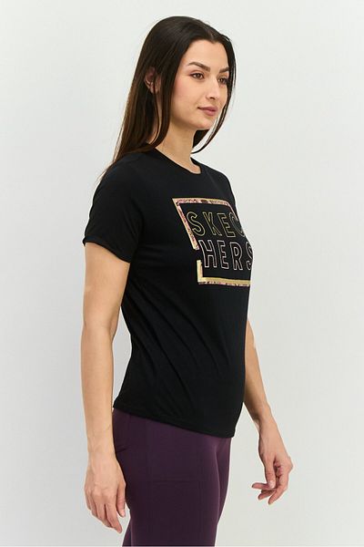 SKECHERS Women Sportswear Fit Short Sleeve Outdoor Top, Black Combo